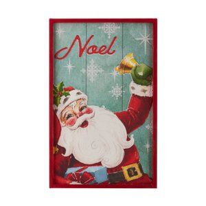 Retro Look Santa Framed Picture NWT